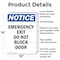 Signmission Exit Sign, Aluminum, 10 in W, 14 in H, Emergency Exit Do Not Block Door OS-2PACK-NS-A-1014-V-11805 - alternate 3